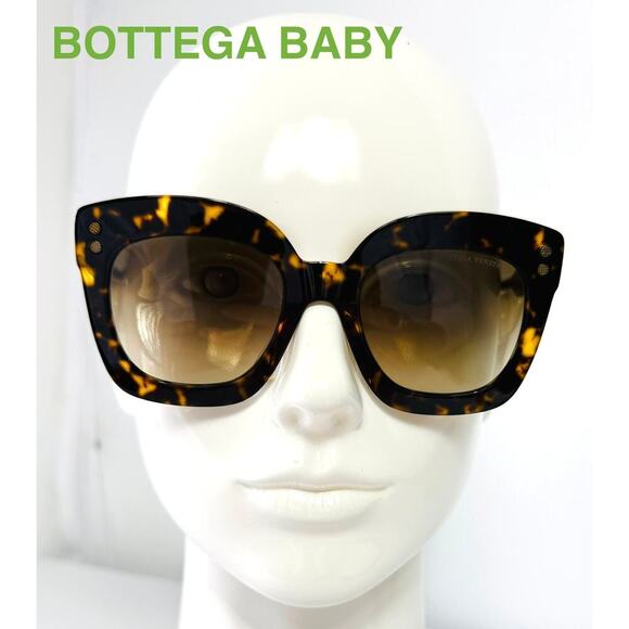 Bottega Intrecciato Sunglasses Oversized Square Tortoise NEW Box - Picture 2 of 7